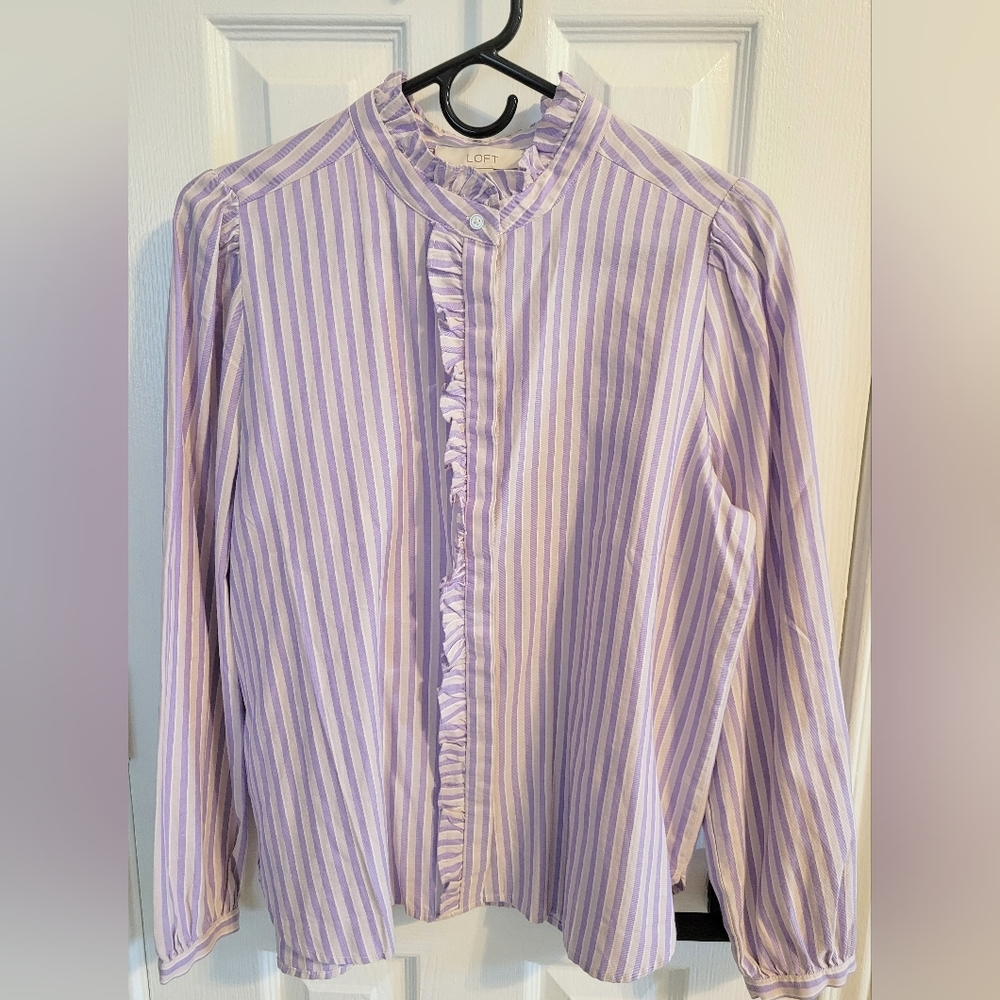 Purple Stripe Button Up